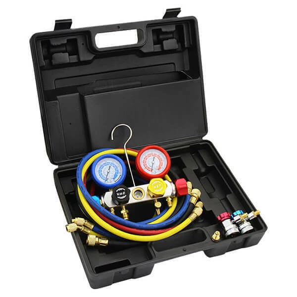 Hot Sale 👍 Stark 4 Way Valve A/C Manifold Gauge R12, R410, R22, R134A 🎁